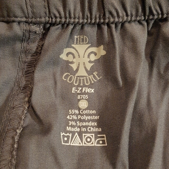 Med Couture ez flex women's size 3XL gray scrub pants NWT - Picture 2 of 4